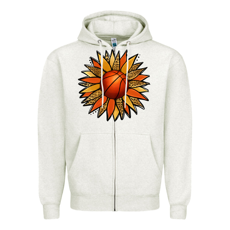 Basketball Sunflower Zipper Hoodie by Jasminsmagicworld | Teevron