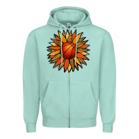 Seafoam Basketball Sunflower Zipper Hoodie - Jasminsmagicworld