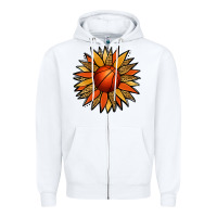 White Basketball Sunflower Zipper Hoodie - Jasminsmagicworld