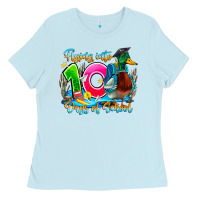 Baby Blue name flying into 100 days of school Ladies Tee - CowhideDigitalArt