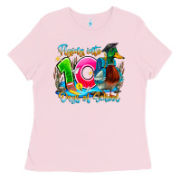 Name Flying Into 100 Days Of School Ladies Tee | Teevron