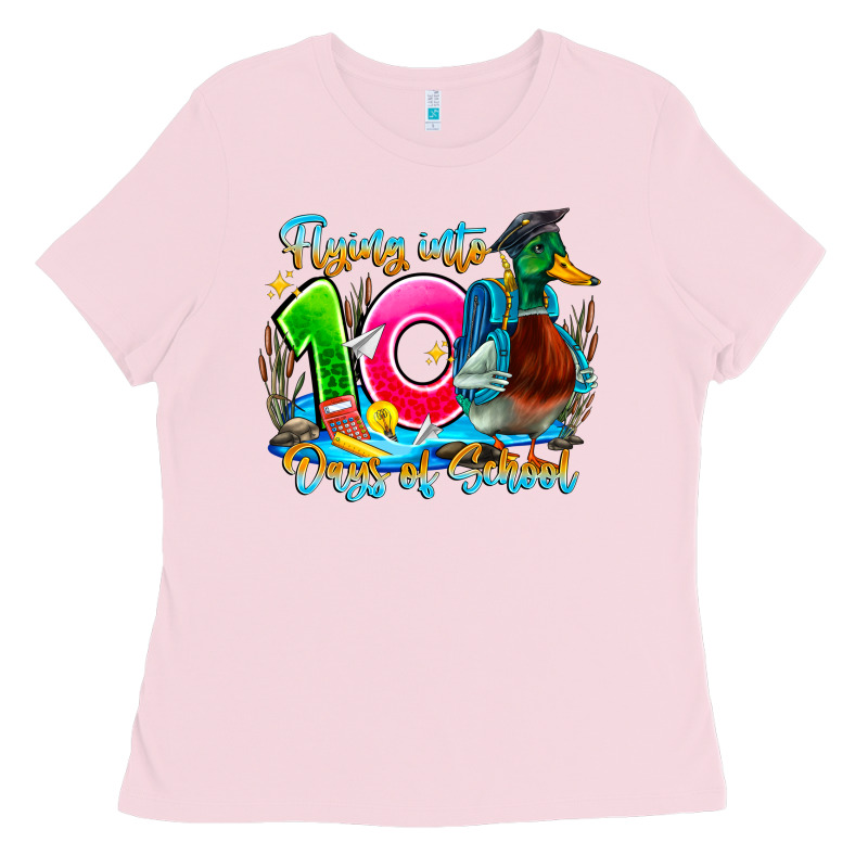 Name Flying Into 100 Days Of School Ladies Tee by CowhideDigitalArt | Teevron