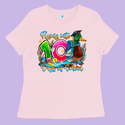 Name Flying Into 100 Days Of School Ladies Tee Designed By Cowhidedigitalart