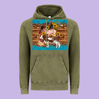 Western Farm Cow Pig Rooster Chick Farm Chicken Barn Vintage Hoodie Designed By Artiststas