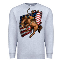 Heather Grey American Cowboy Premium Sweatshirt - Jasminsmagicworld