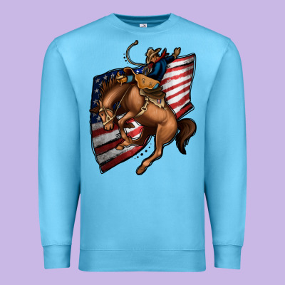 American Cowboy Premium Sweatshirt Designed By Jasminsmagicworld