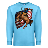 Ocean Blue American Cowboy Premium Sweatshirt - Jasminsmagicworld