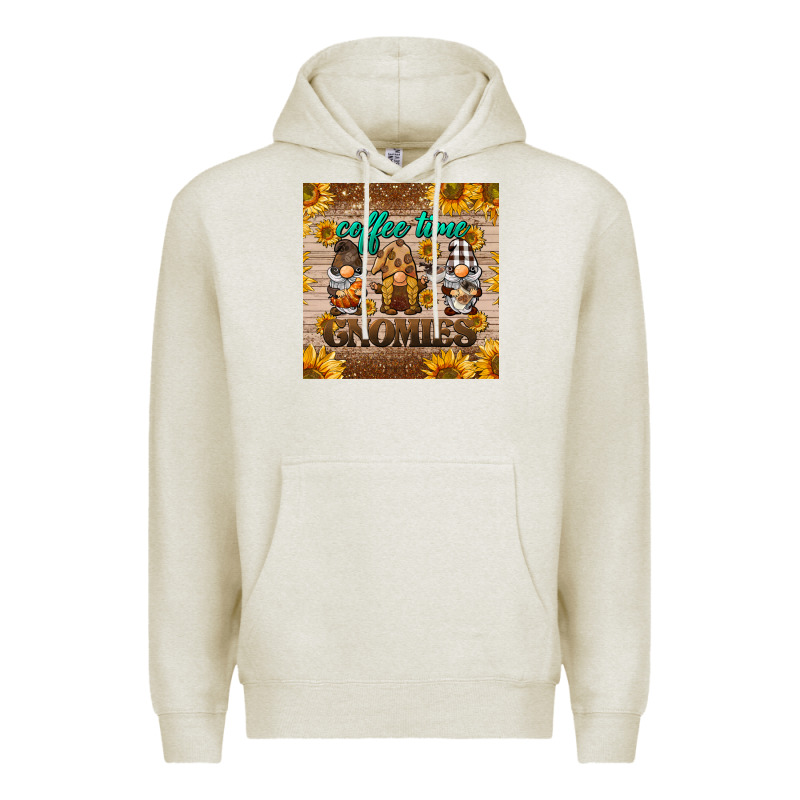 Coffee Time Gnomies Mug Coaster Premium Hoodie by BarkalooDesign | Teevron