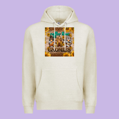 Coffee Time Gnomies Mug Coaster Premium Hoodie Designed By Barkaloodesign