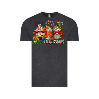 Vintage Black Hallothanksmas Gnome Coffee Cups Vintage Tee - CowhideDigitalArt