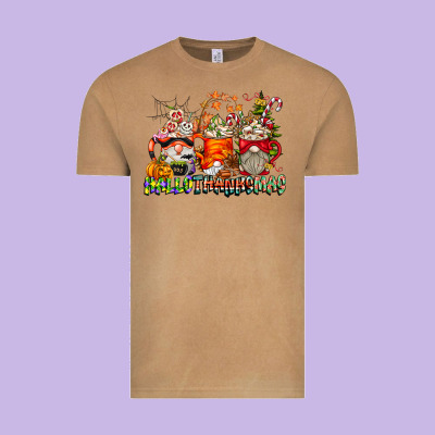 Hallothanksmas Gnome Coffee Cups Vintage Tee Designed By Cowhidedigitalart