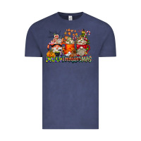 Vintage Denim Hallothanksmas Gnome Coffee Cups Vintage Tee - CowhideDigitalArt