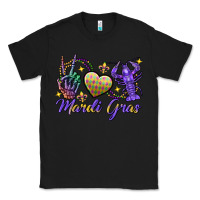Black Peace love crawfish Mardi Gras skeleton hand Classic Tee - FaDigitalArtStudio