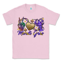 Bubblegum Pink Peace love crawfish Mardi Gras skeleton hand Classic Tee - FaDigitalArtStudio