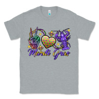 Heather Grey Peace love crawfish Mardi Gras skeleton hand Classic Tee - FaDigitalArtStudio