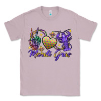 Lilac Peace love crawfish Mardi Gras skeleton hand Classic Tee - FaDigitalArtStudio