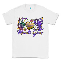 White Peace love crawfish Mardi Gras skeleton hand Classic Tee - FaDigitalArtStudio