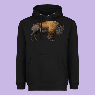 American Bison Body Heavyweight Hoodie Designed By Ranaportraitstore