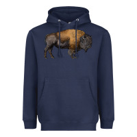 Navy american bison body Heavyweight Hoodie - RanaPortraitStore