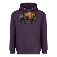 Plum american bison body Heavyweight Hoodie - RanaPortraitStore
