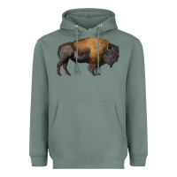 Sage american bison body Heavyweight Hoodie - RanaPortraitStore