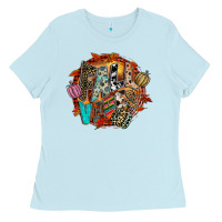 Baby Blue Fall Vibes Ladies Tee - CowhideDigitalArt