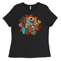 Black Fall Vibes Ladies Tee - CowhideDigitalArt