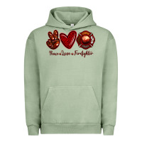 Pigment Oil Green Peace Love Firefighter Urban Hoodie - RanaPortraitStore