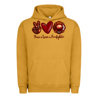 Pigment Peanut Butter Peace Love Firefighter Urban Hoodie - RanaPortraitStore