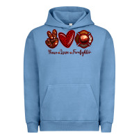 Pigment Pebble Blue Peace Love Firefighter Urban Hoodie - RanaPortraitStore