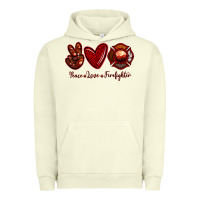 Pigment Pistachio Peace Love Firefighter Urban Hoodie - RanaPortraitStore
