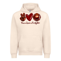 Sandshell Peace Love Firefighter Urban Hoodie - RanaPortraitStore