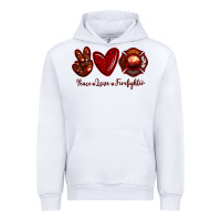 White Peace Love Firefighter Urban Hoodie - RanaPortraitStore