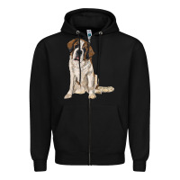 Black saint bernard Zipper Hoodie - RanaPortraitStore