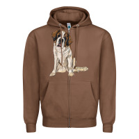 Chestnut saint bernard Zipper Hoodie - RanaPortraitStore