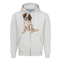 Dove Grey saint bernard Zipper Hoodie - RanaPortraitStore