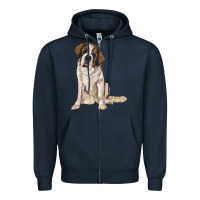 Navy saint bernard Zipper Hoodie - RanaPortraitStore