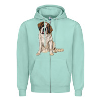 Seafoam saint bernard Zipper Hoodie - RanaPortraitStore