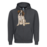 Smoke saint bernard Zipper Hoodie - RanaPortraitStore