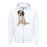 White saint bernard Zipper Hoodie - RanaPortraitStore