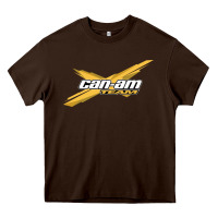 Chocolate Brown can am team Heavy Core Tee - artisFamous