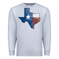 Heather Grey Texas Watercolor Map Premium Sweatshirt - Jasminsmagicworld