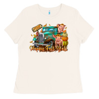 Bone Farm Happy Fall Y'all Ladies Tee - CowhideDigitalArt