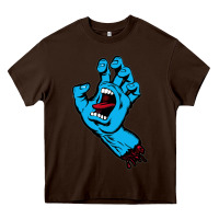 Chocolate Brown santacruz screaming hand Heavy Core Tee - artisFamous