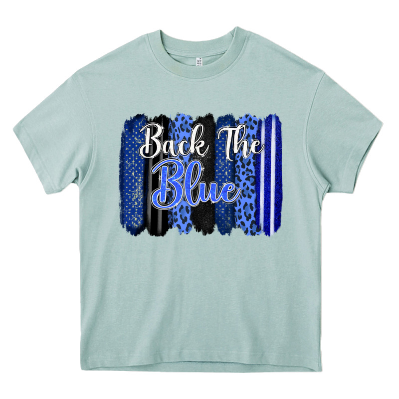 Back The Blue Brushstrokes Heavy Core Tee by FaDigitalArtStudio | Teevron