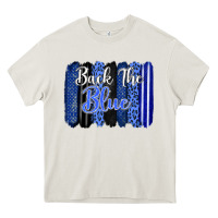 Cream Back the blue brushstrokes Heavy Core Tee - FaDigitalArtStudio