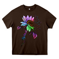 Chocolate Brown Be Kind Autism Semicolon Heavy Core Tee - Jasminsmagicworld