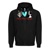 Black Peace Love Aussie Zipper Hoodie - Jasminsmagicworld