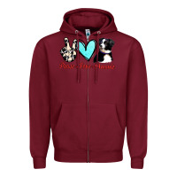 Burgundy Peace Love Aussie Zipper Hoodie - Jasminsmagicworld