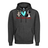 Charcoal Heather Peace Love Aussie Zipper Hoodie - Jasminsmagicworld
